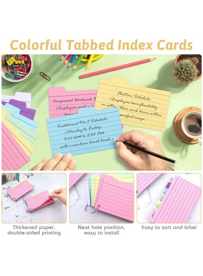 300pcs Multicolor Index Cards 3.3x5 Inches with Rings and Sticky Tabs Lined Both Sides - Image 5